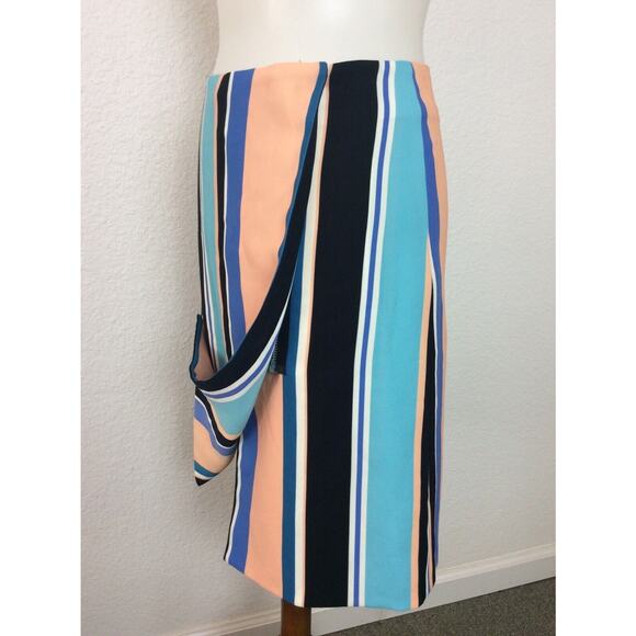 Opening Ceremony Skirt Striped Draped Zip Front Knee Length - Picture 3 of 8